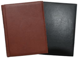 black and british tan leather notebook with spiral insert