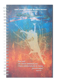 wirebound prayer journal with full color top sheet and clear poly cover