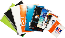small medium and large spiral notebooks